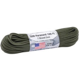Atwood Rope Tactical Paracord Reb 550, 4 mm X 30 m set i farven Oliven