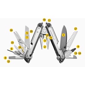 Leatherman ARC med 20 værktøjer med nummereret illustration